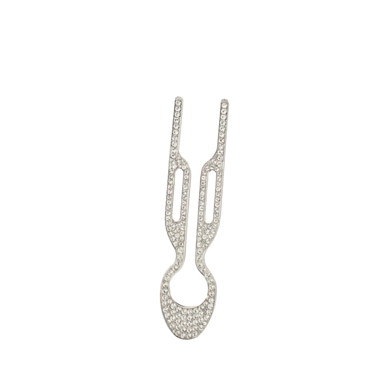 Fiona Franchimon Nº1 HAIRPIN Çelik Swarovski Taşlı Saç Tokası White Gold Finish