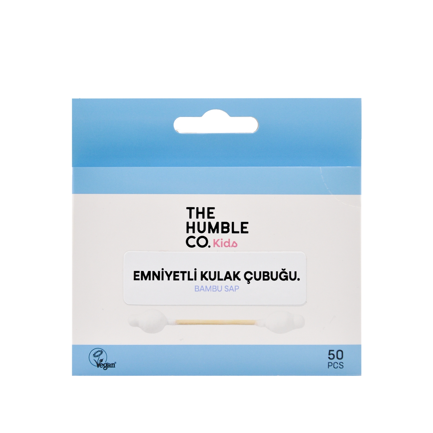 The Humble Co Çocuklar İçin Emniyetli Kulak Çubuğu Beyaz 50 Adet