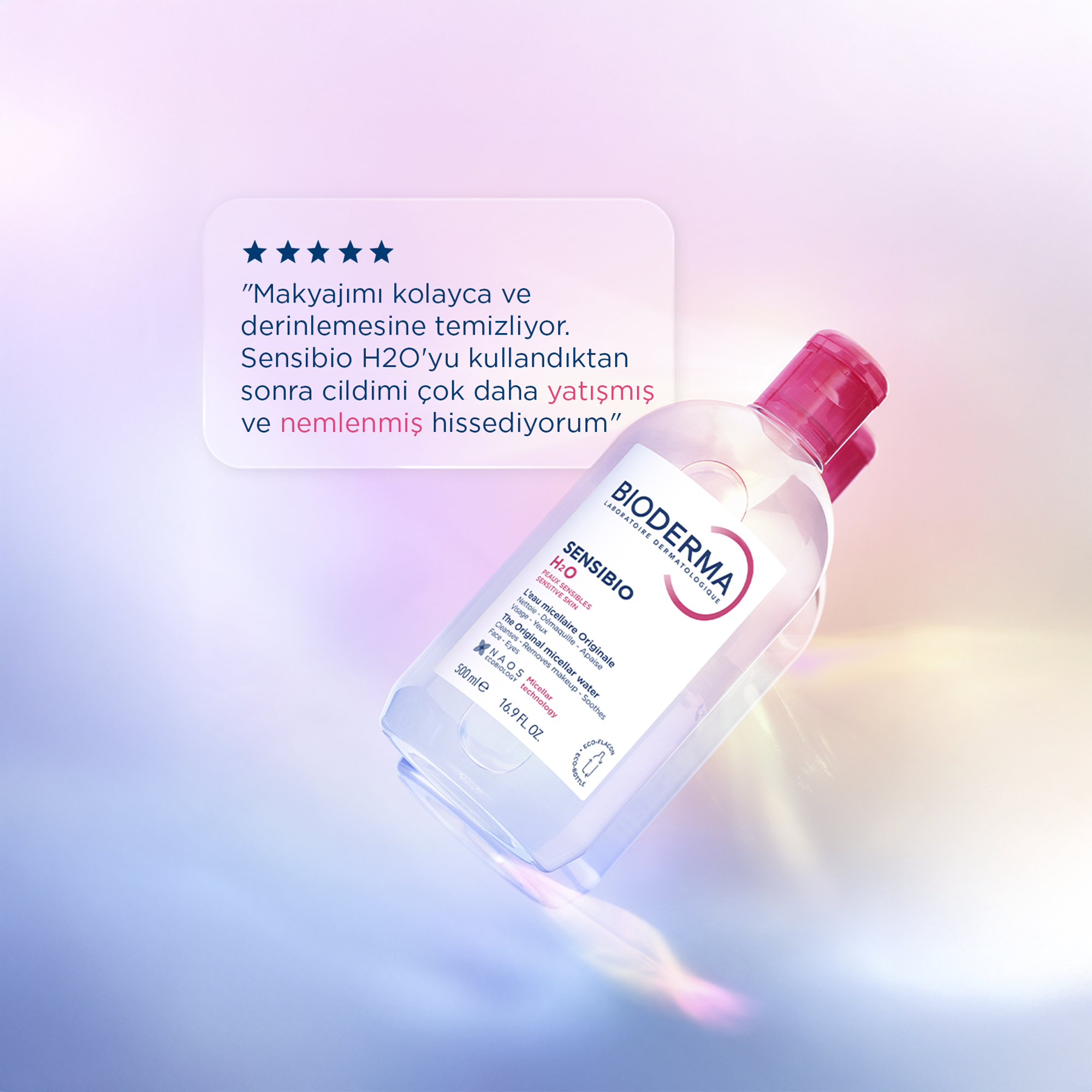 Bioderma Sensibio Micellar Water 500 ml: Gözleri Tahriş Etmez, Uzun Süreli Kullanım