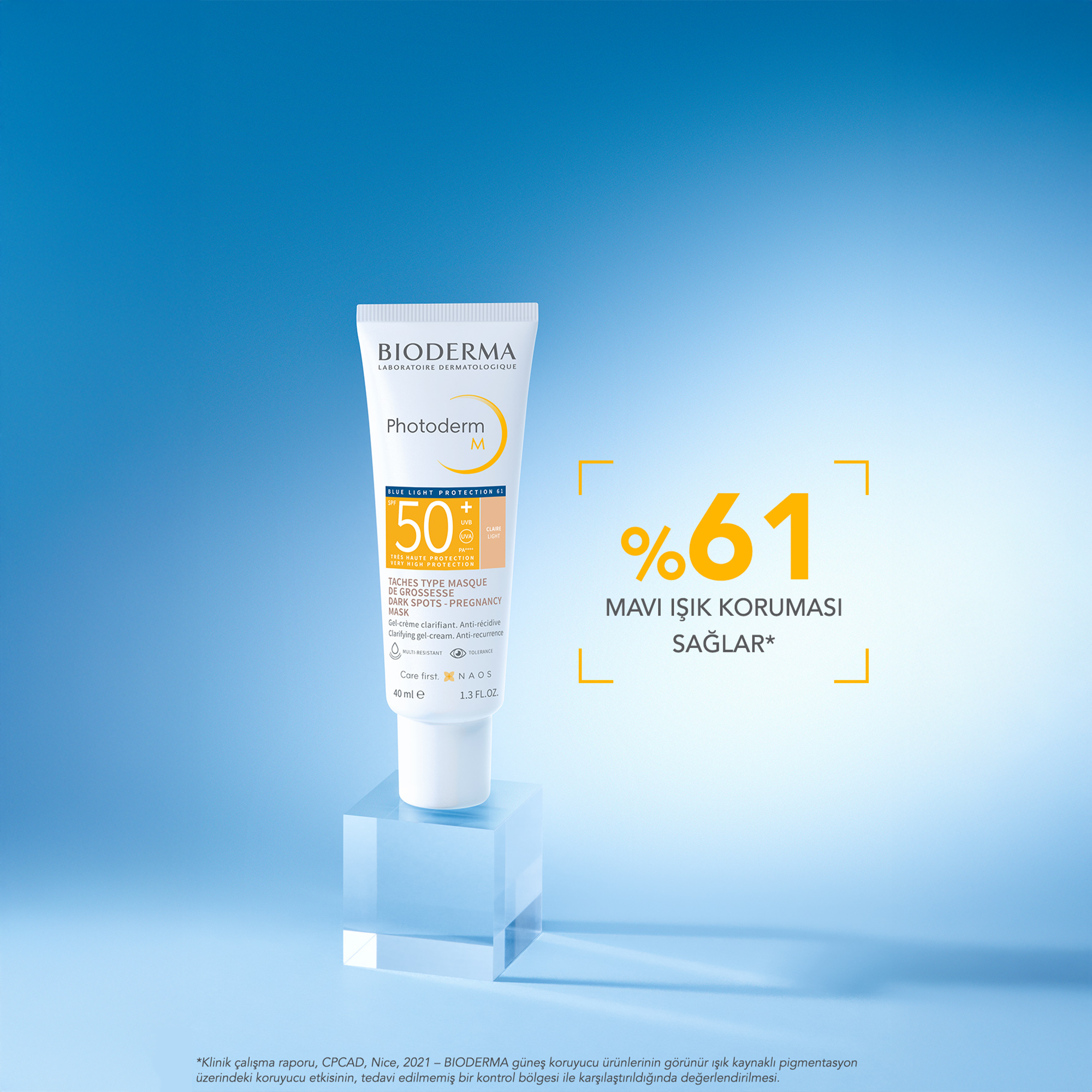 Açık ten renkleri için ideal olan Bioderma Photoderm M SPF 50+ Light Güneş Kremi, doğal bir görünüm sağlar.
