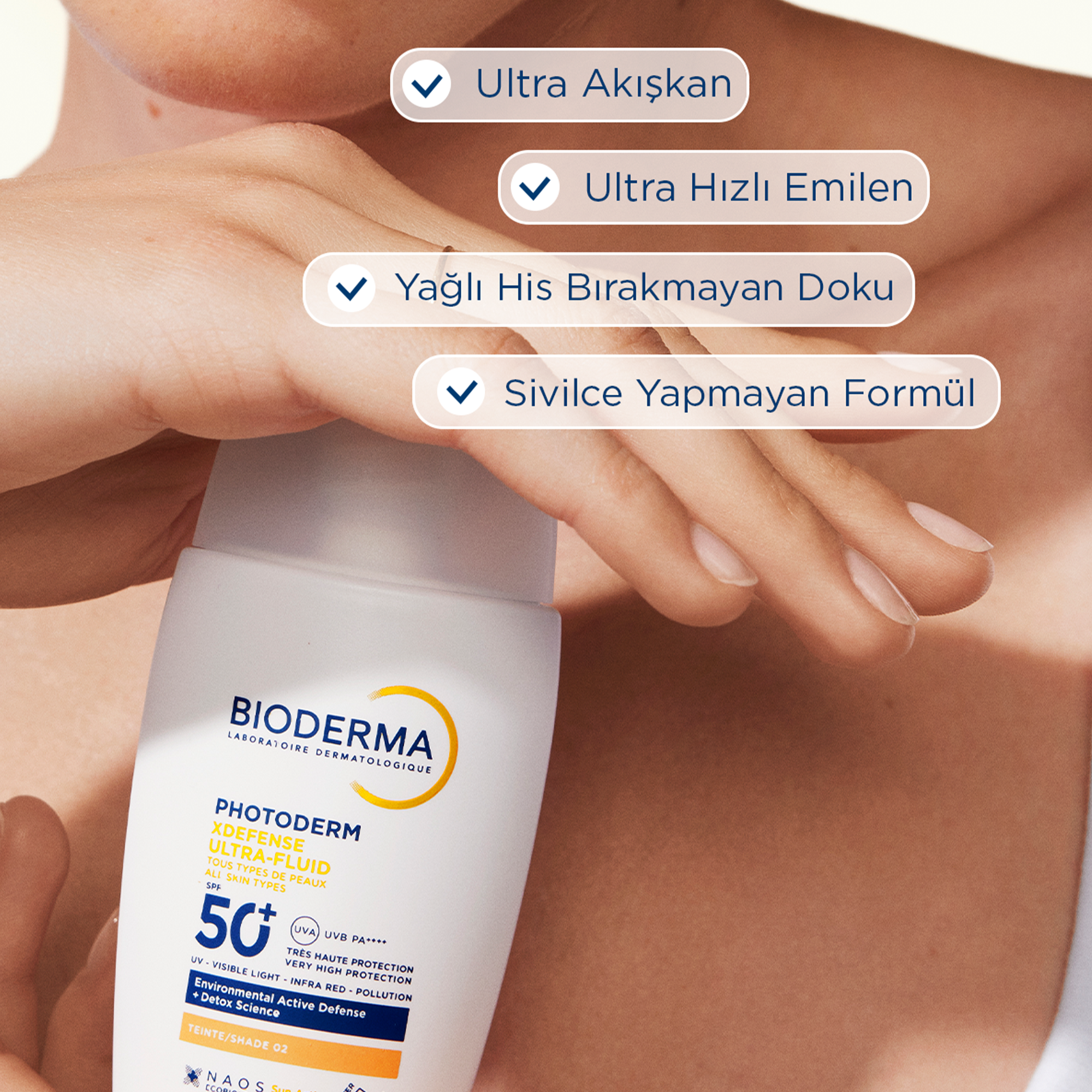 Bioderma Photoderm XDefense Spf50+ Tüm Cilt Tipleri Antioksidan Etkili Renkli Güneş Kremi Light 40 ml - Cildi serbest radikallerden korur ve hafif tonlama sağlar, cildin sağlıklı görünmesini destekler.