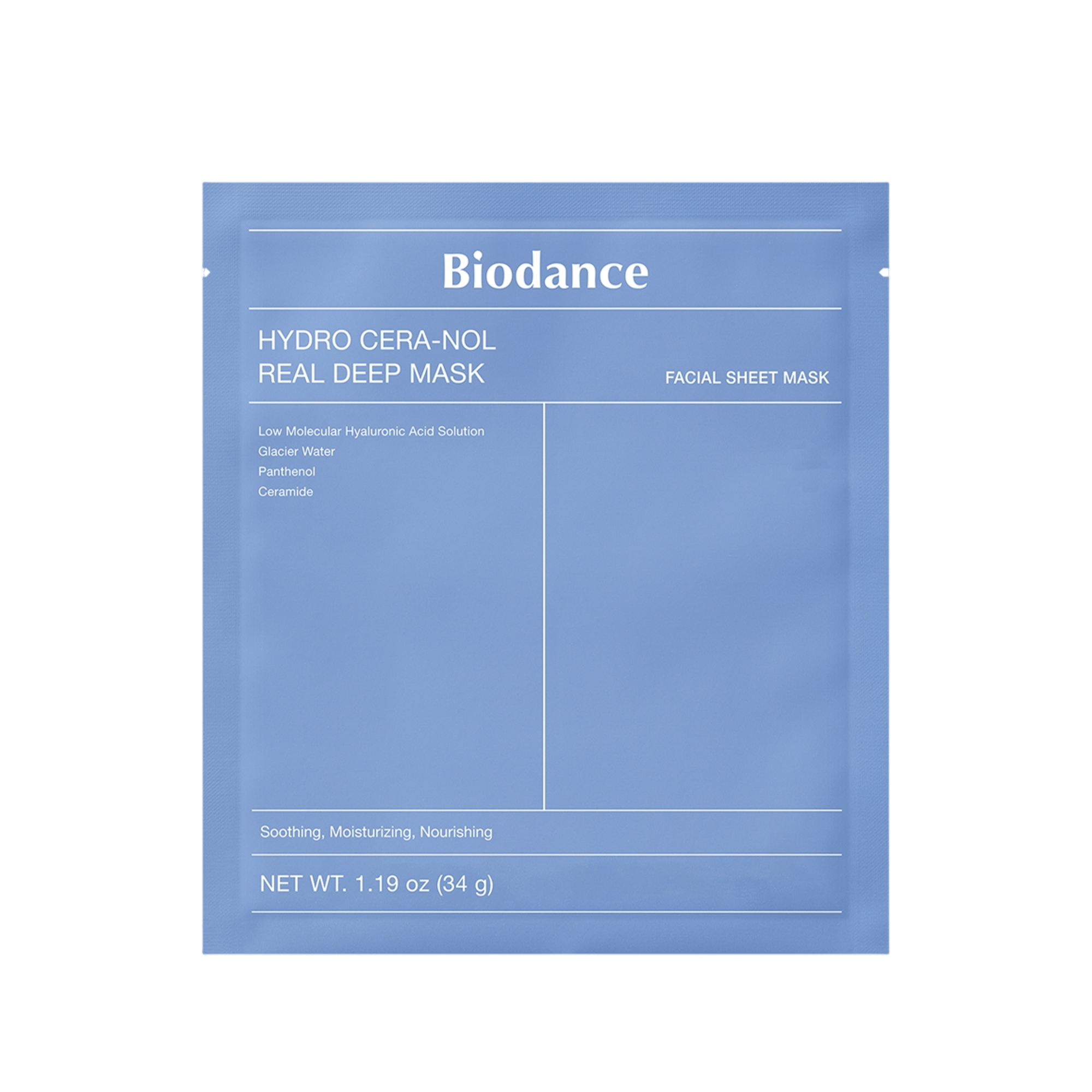 Biodance Hydro Cera-Nol Yatıştırıcı ve Nemlendirici Kağıt Yüz Maskesi 4x34 g