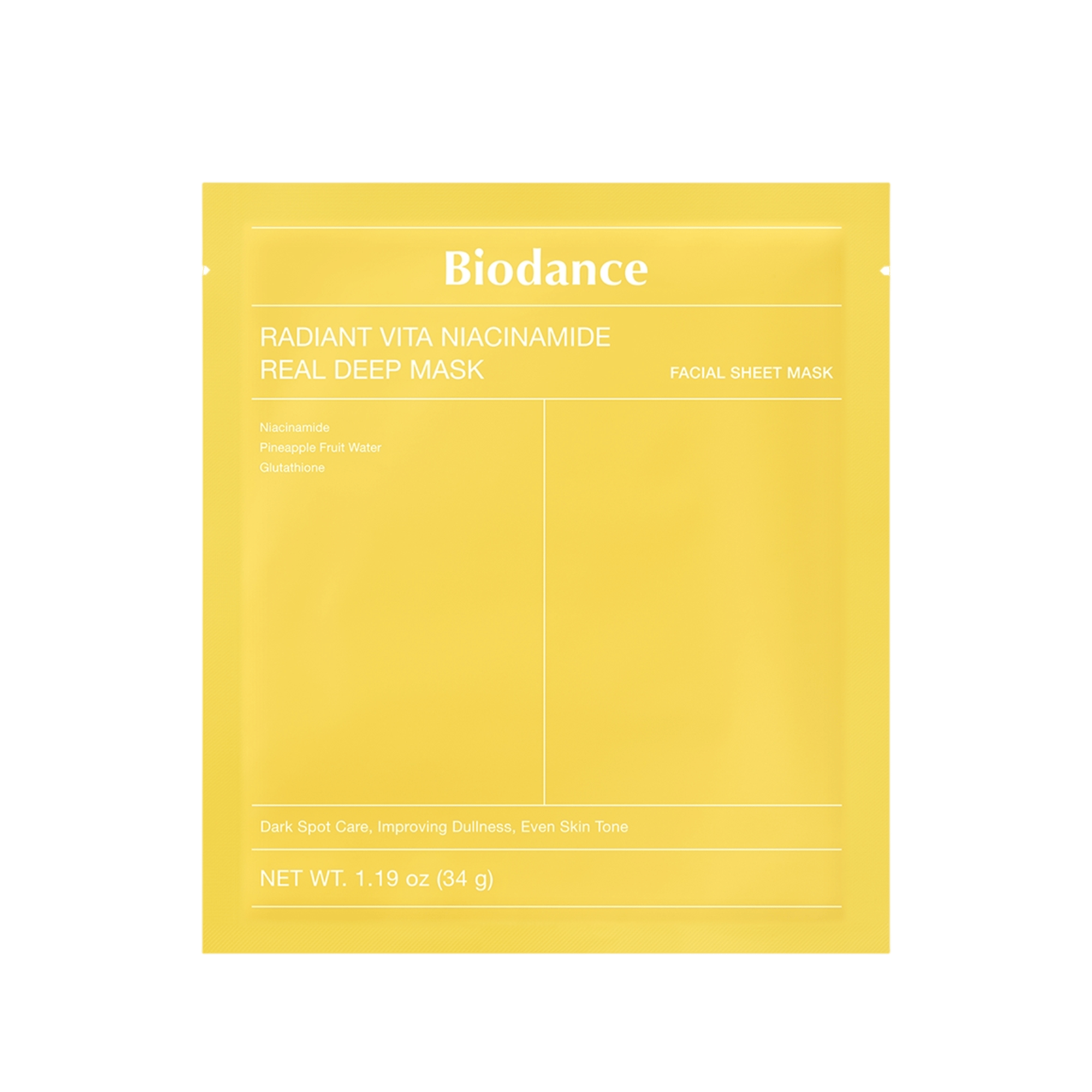 Biodance Radiant Vita Niacinamide Leke Karşıtı Kusursuzlaştırıcı Kağıt Yüz Maskesi 4x34 g