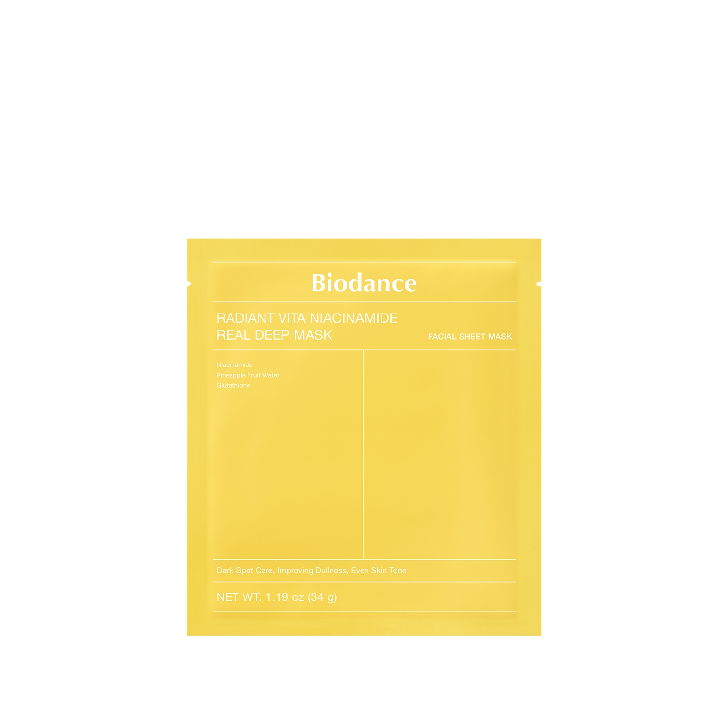 Biodance Radiant Vita Niacinamide Leke Karşıtı Kusursuzlaştırıcı Kağıt Yüz Maskesi 4x34 g