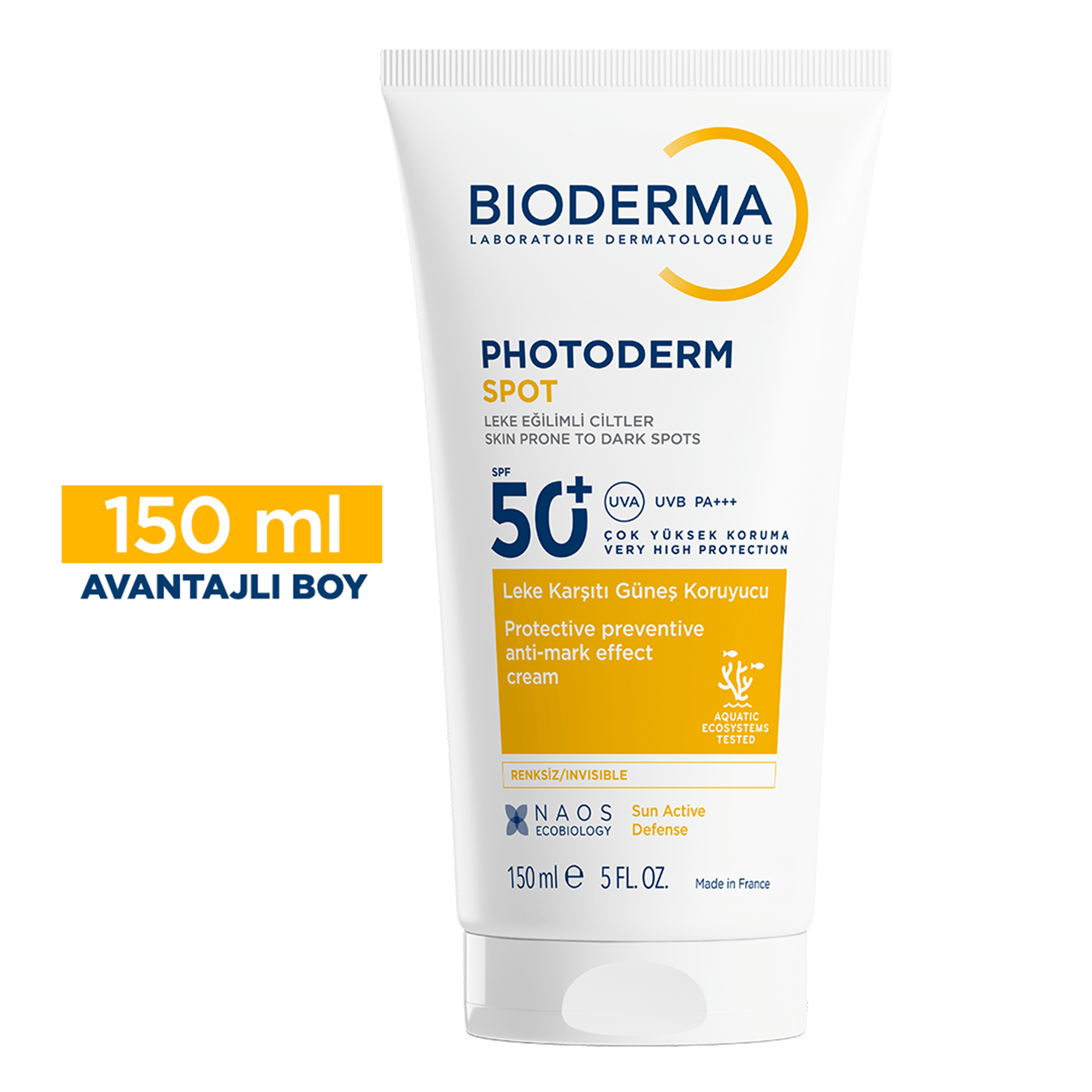 Bioderma Photoderm SPOT Spf50+ Leke Karşıtı Güneş Koruyucu Krem 150 ml Yüksek SPF50+ koruma sunan, leke karşıtı güneş kremi.