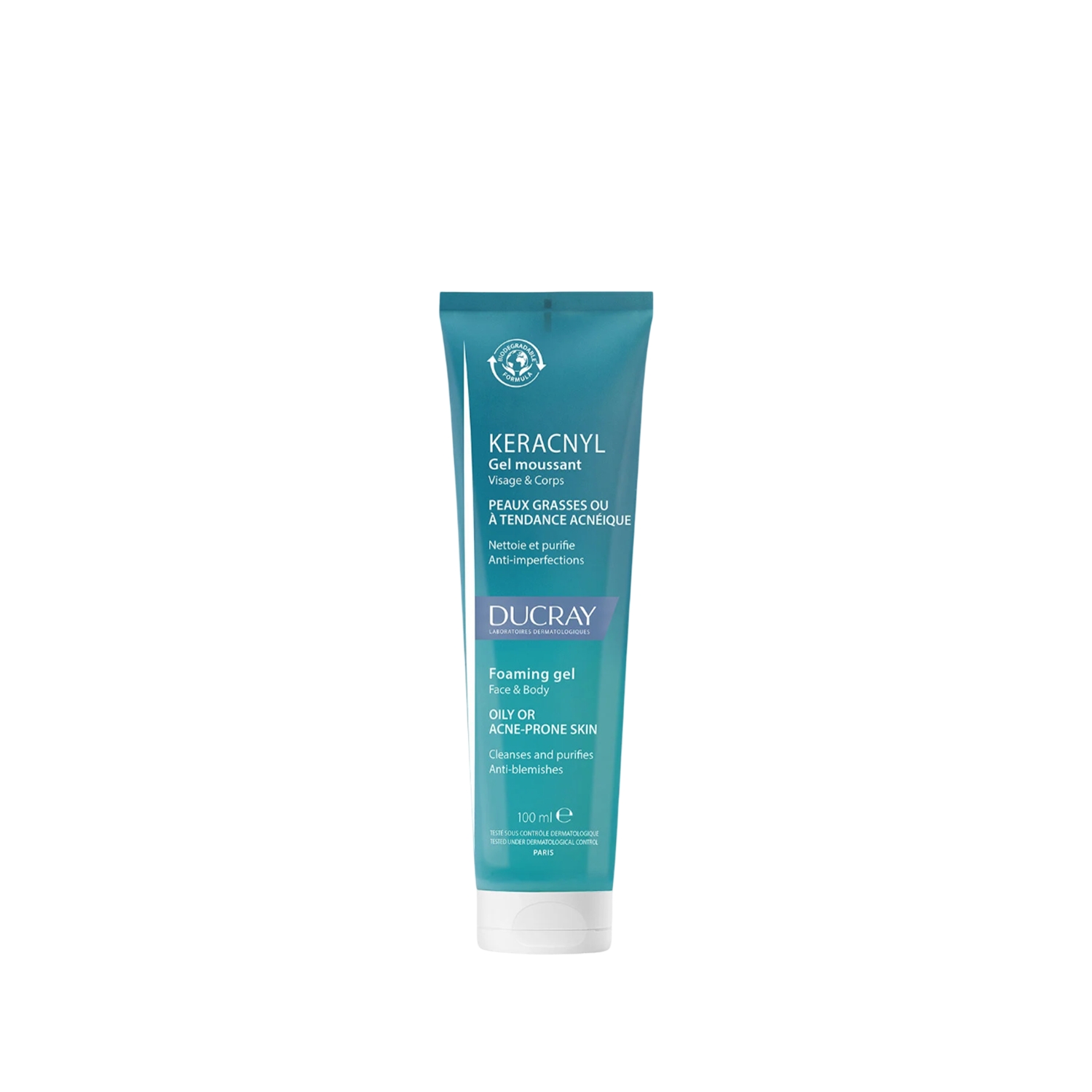 Ducray Keracnyl Gel Yağlı ve Akneli Ciltler için Temizleme Jeli 100 ml