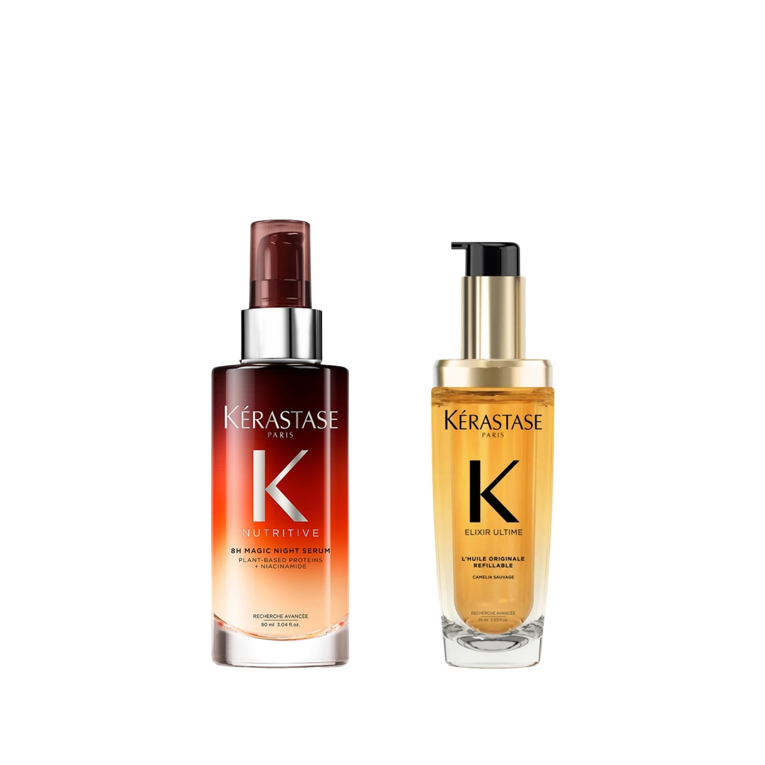 Kerastase Nutritive 8H Yoğun Besleyici Gece Serumu ve Elixir Saç Bakım Yağı Seti