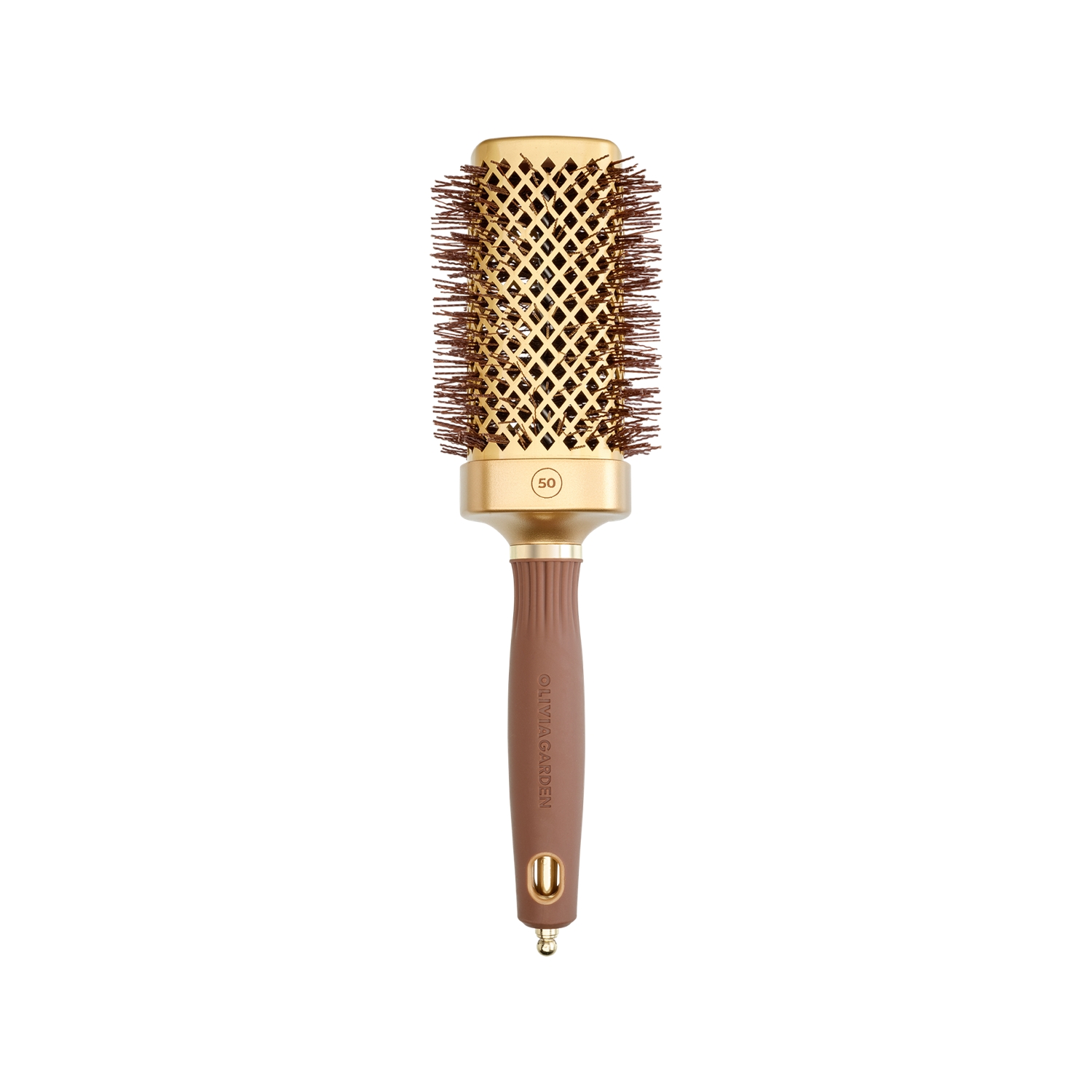 Olivia Garden Expert Blowout Straight Wavy Bristle Altın ve Kahverengi Fön Fırçası 50