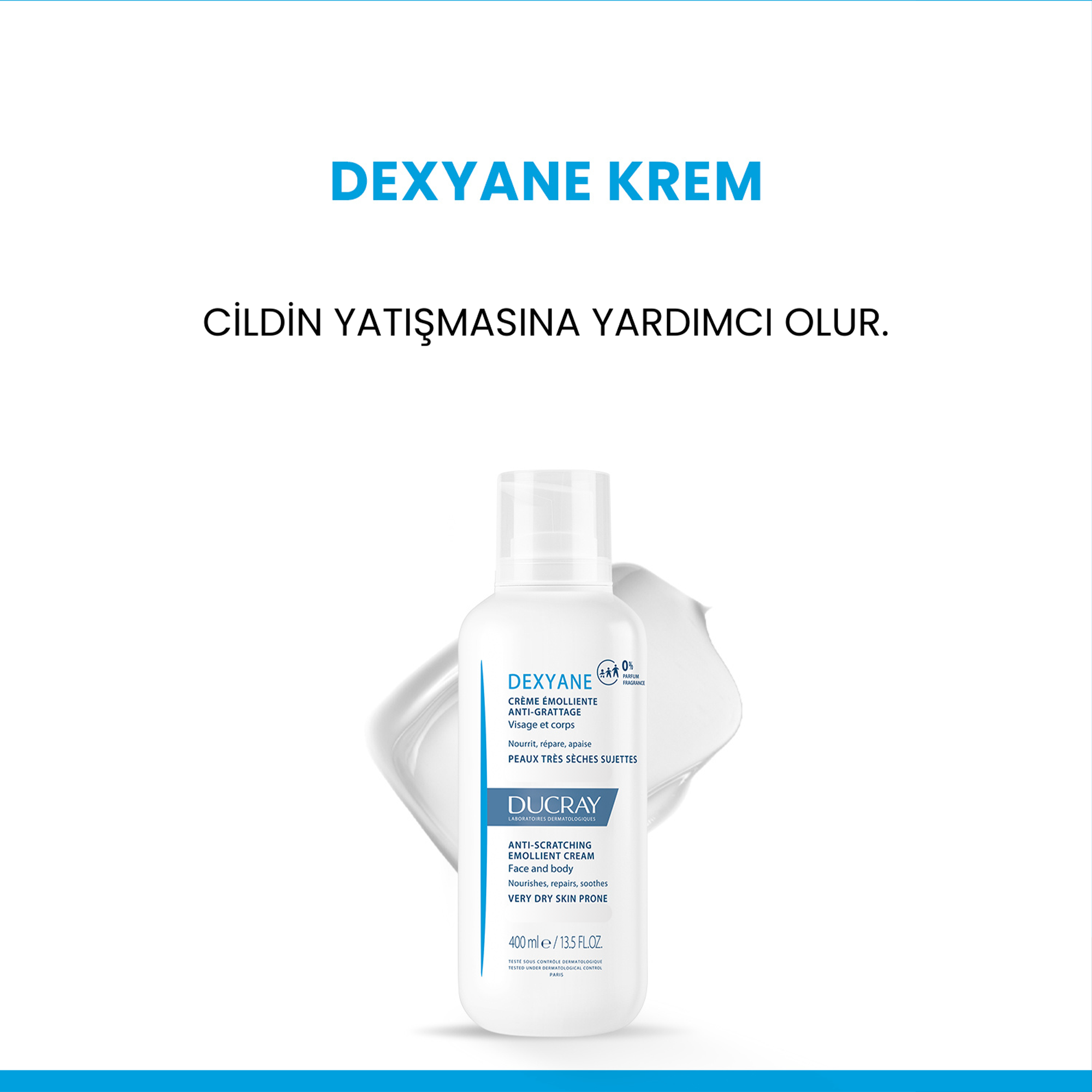 Ducray Dexyane Kuruluk Karşıtı Nemlendirici Krem 400 ml - Ciltte Derinlemesine Nemlendirici Etki, Kuruluğa Karşı Etkili