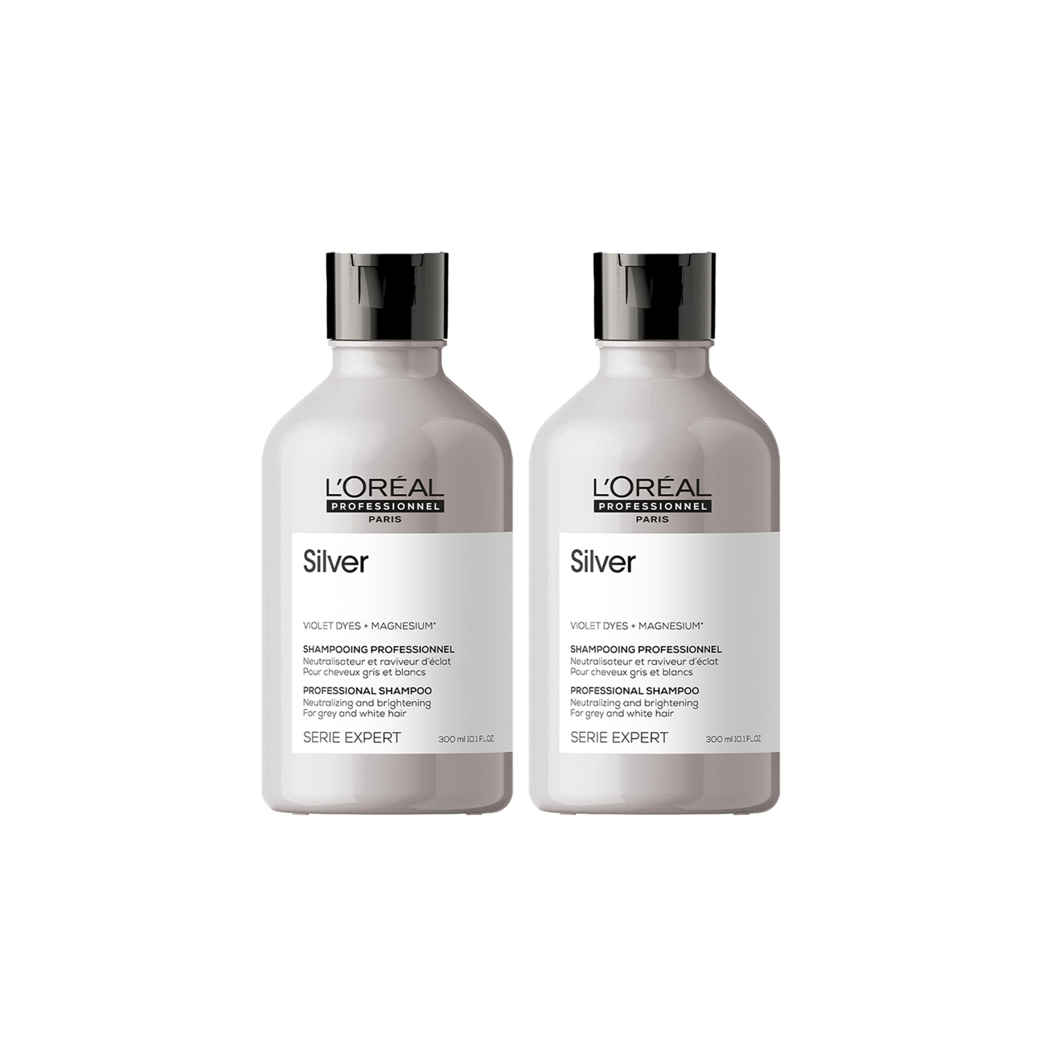 Loreal Professionnel Paris Serie Expert Silver Çok Açık Sarı, Gri ve Beyaz Saçlar için Renk Dengeleyici Mor Şampuan 300 ml 2 Adet