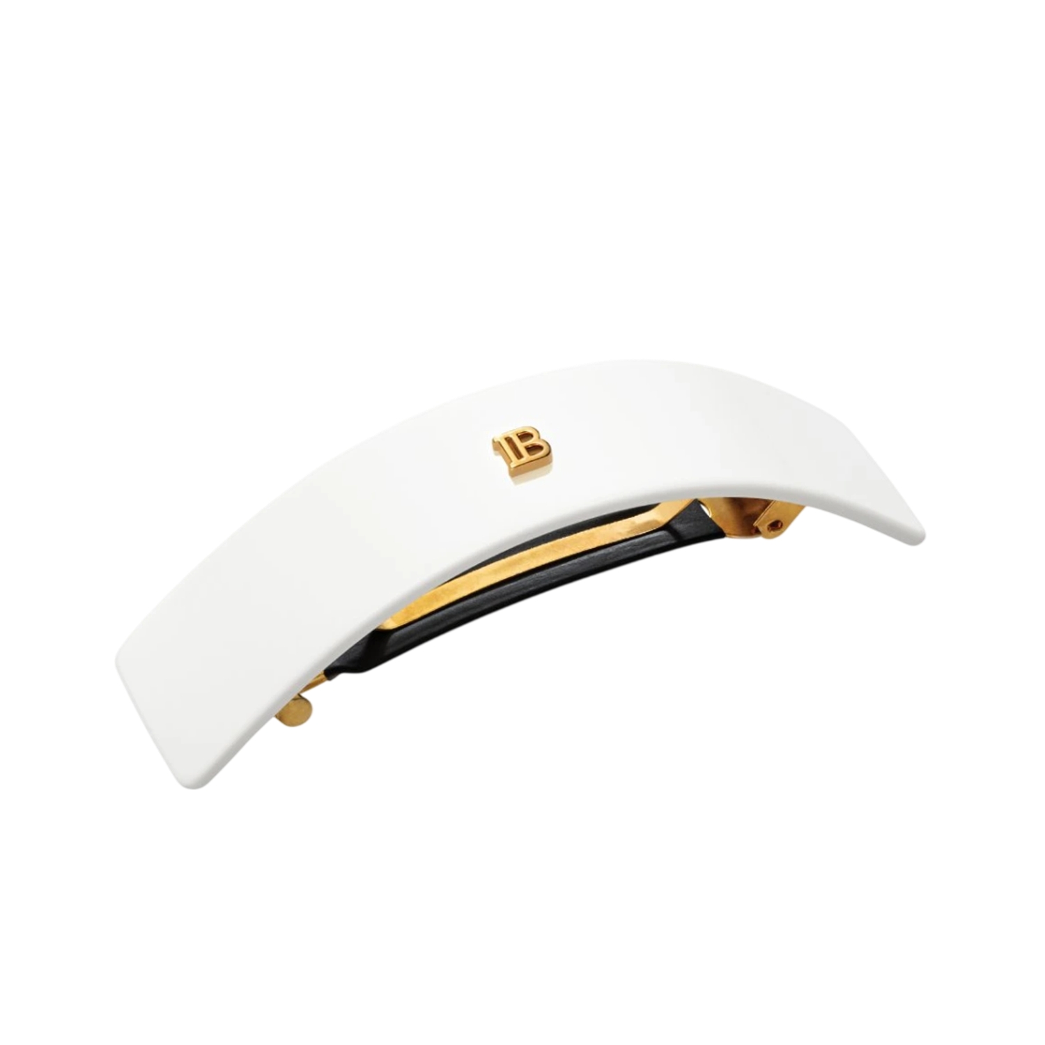 Balmain Cellulose Acetate Barrette Pour Cheveux Saç Tokası Büyük Beyaz