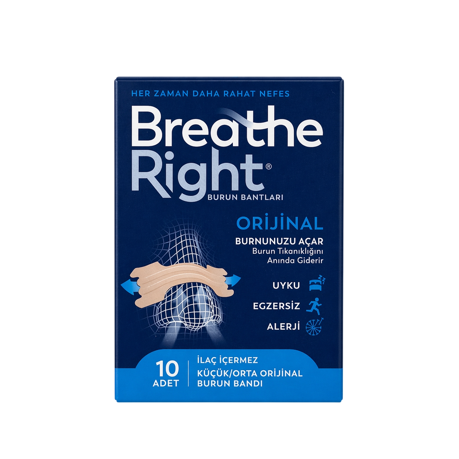 Breathe Right Klasik Burun Bantları 10 Adet