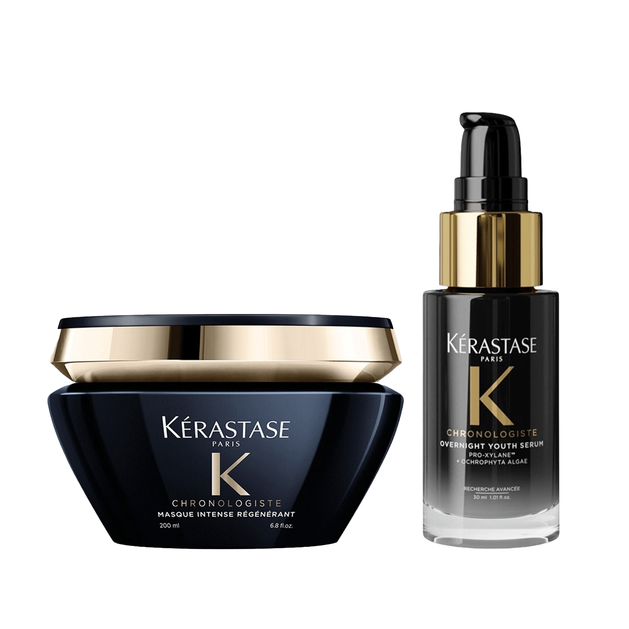 Kerastase Chronologiste Yenileyici Saç Maskesi 200 ml ve Gece Bakım Serumu 30 ml