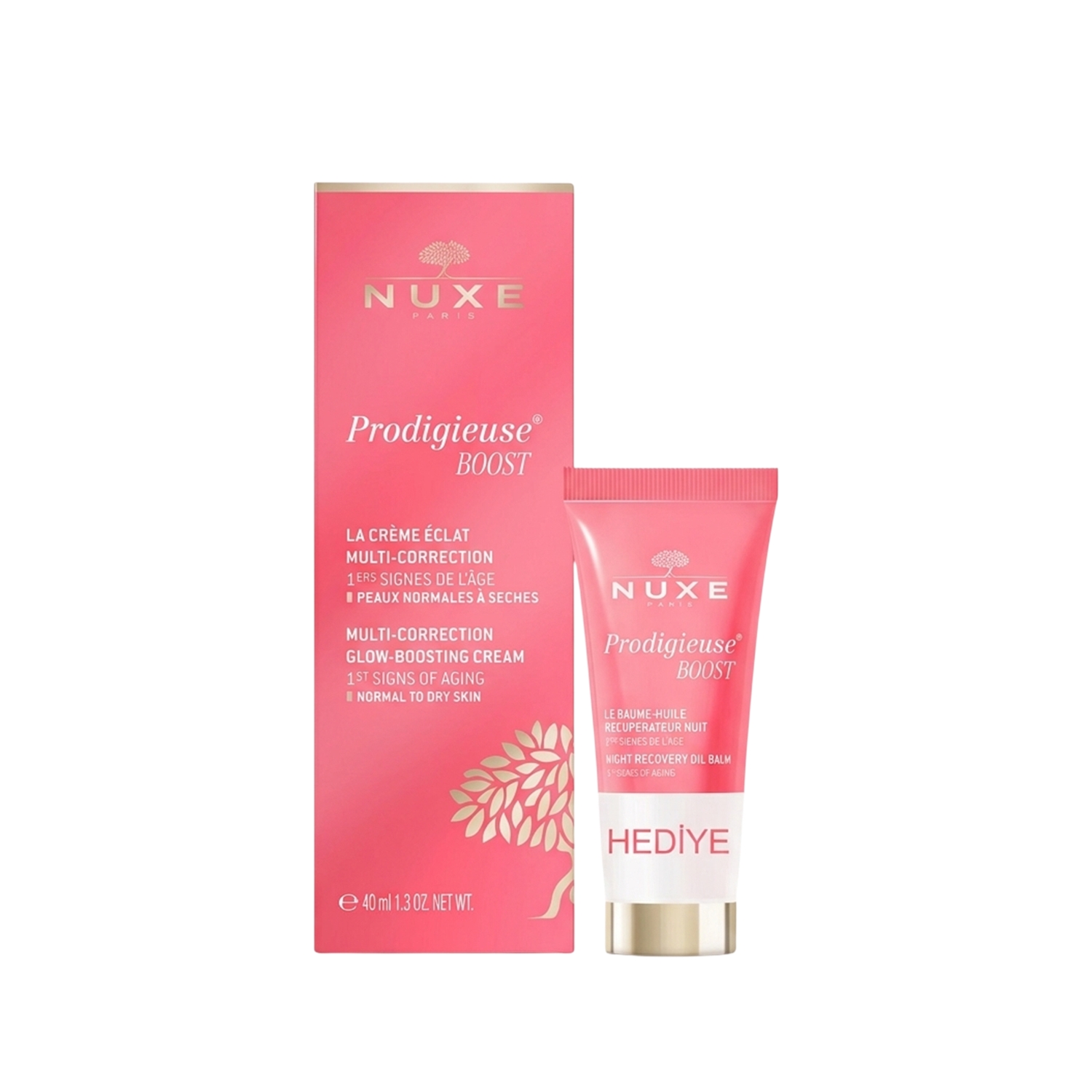 Nuxe Prodigieuse Boost Glow Boosting Krem 40 ml ve Night Recovery Oil Balm 15 ml
