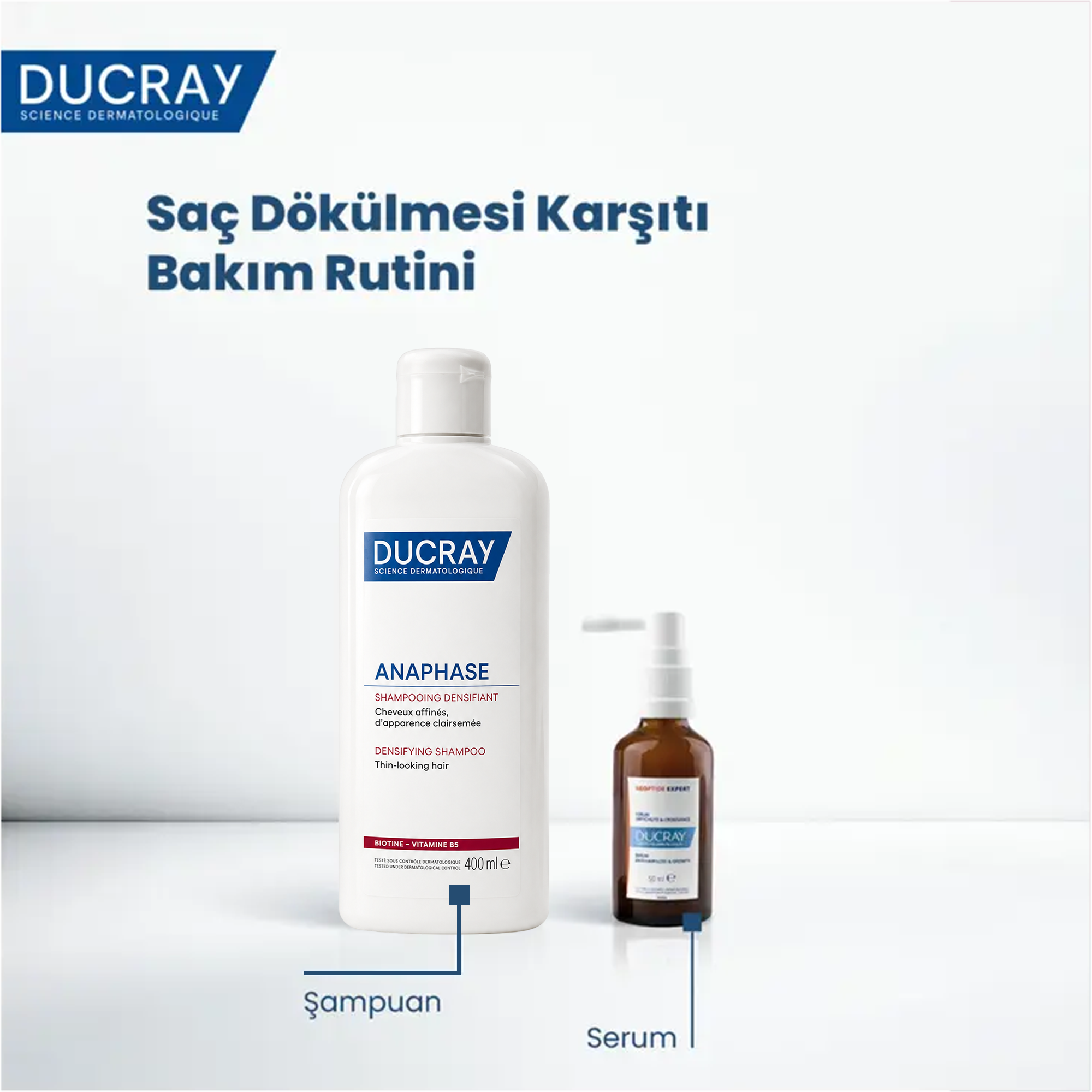 Ducray Anaphase+ Saç Dökülmesi Karşıtı Şampuan 400 ml - Saç Derisini Besleyen, Saç Dökülmesine Karşı Etkili Günlük Bakım