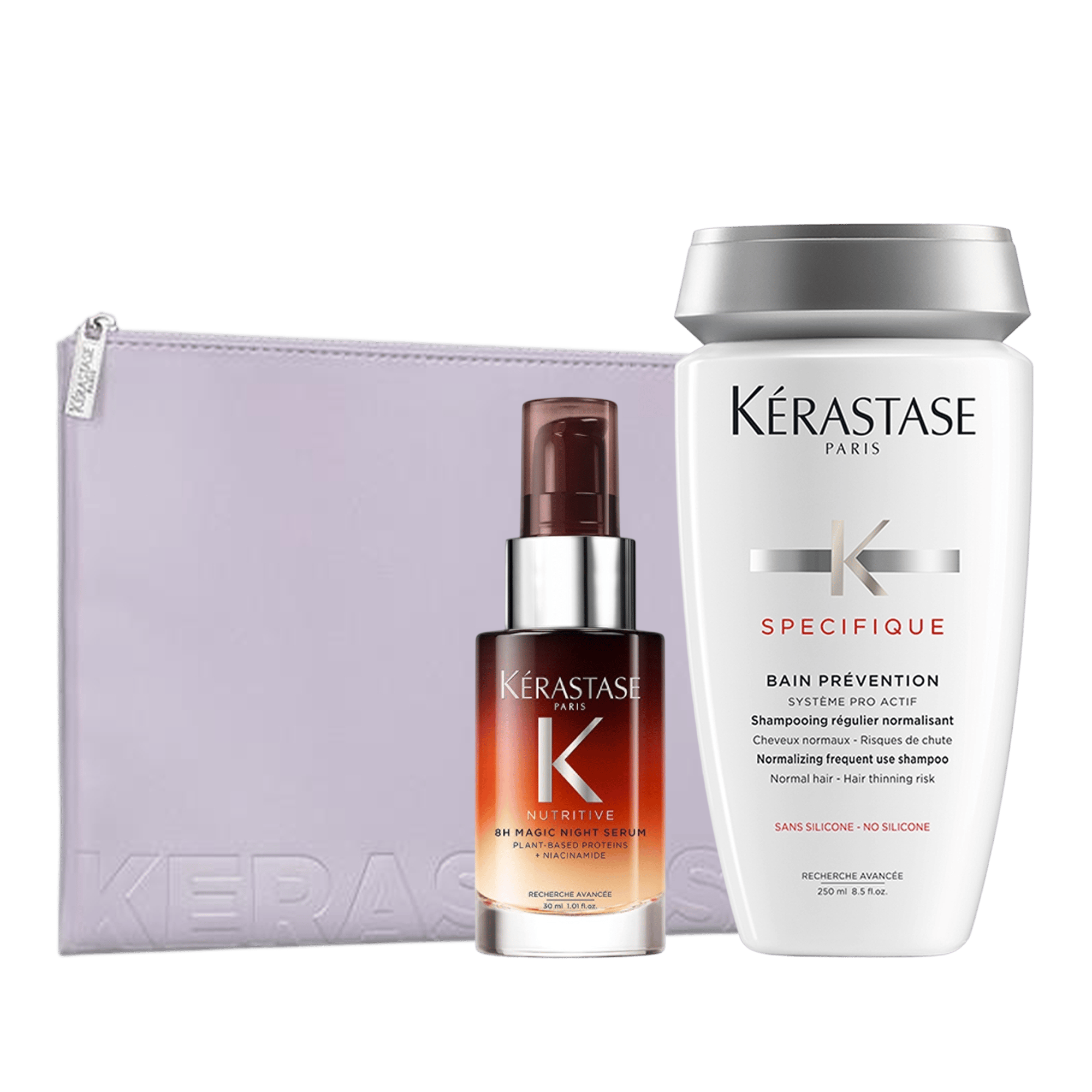 Kerastase Dökülme Karşıtı Bakım Seti ve Purple Flat Pouch