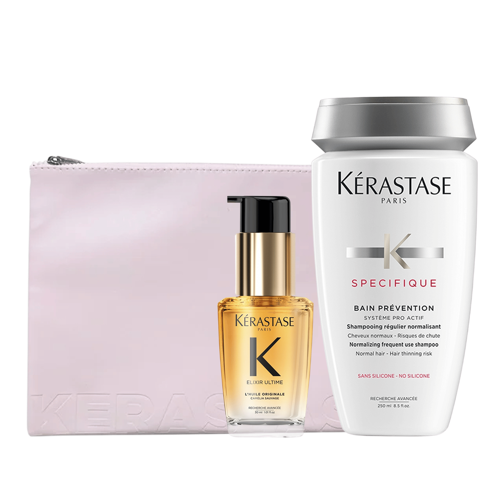 Kerastase Dökülme Karşıtı Saç Bakım Seti ve Pink Flat Pouch