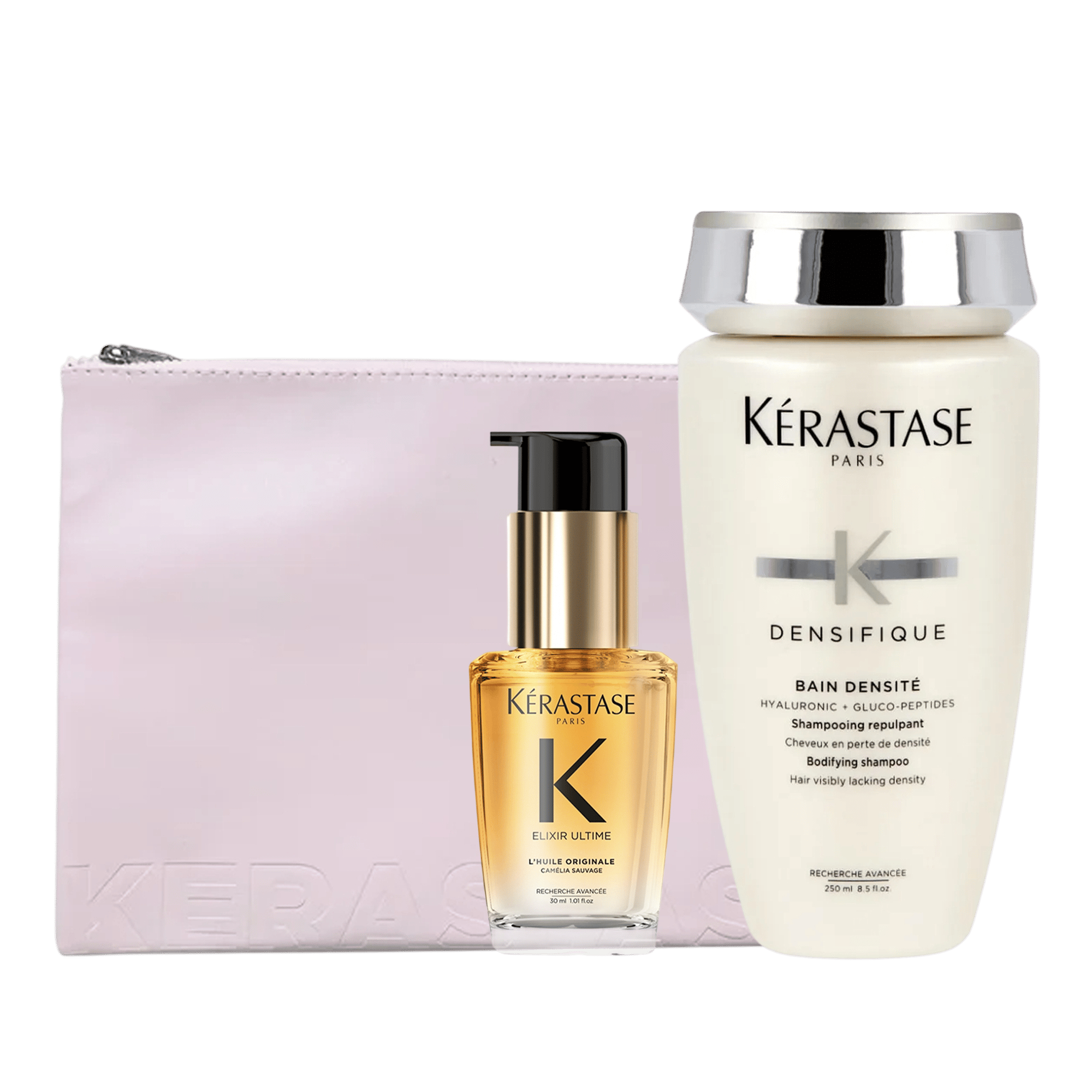 Kerastase Yoğunluk Kazandıran Bakım Seti ve Pink Flat Pouch