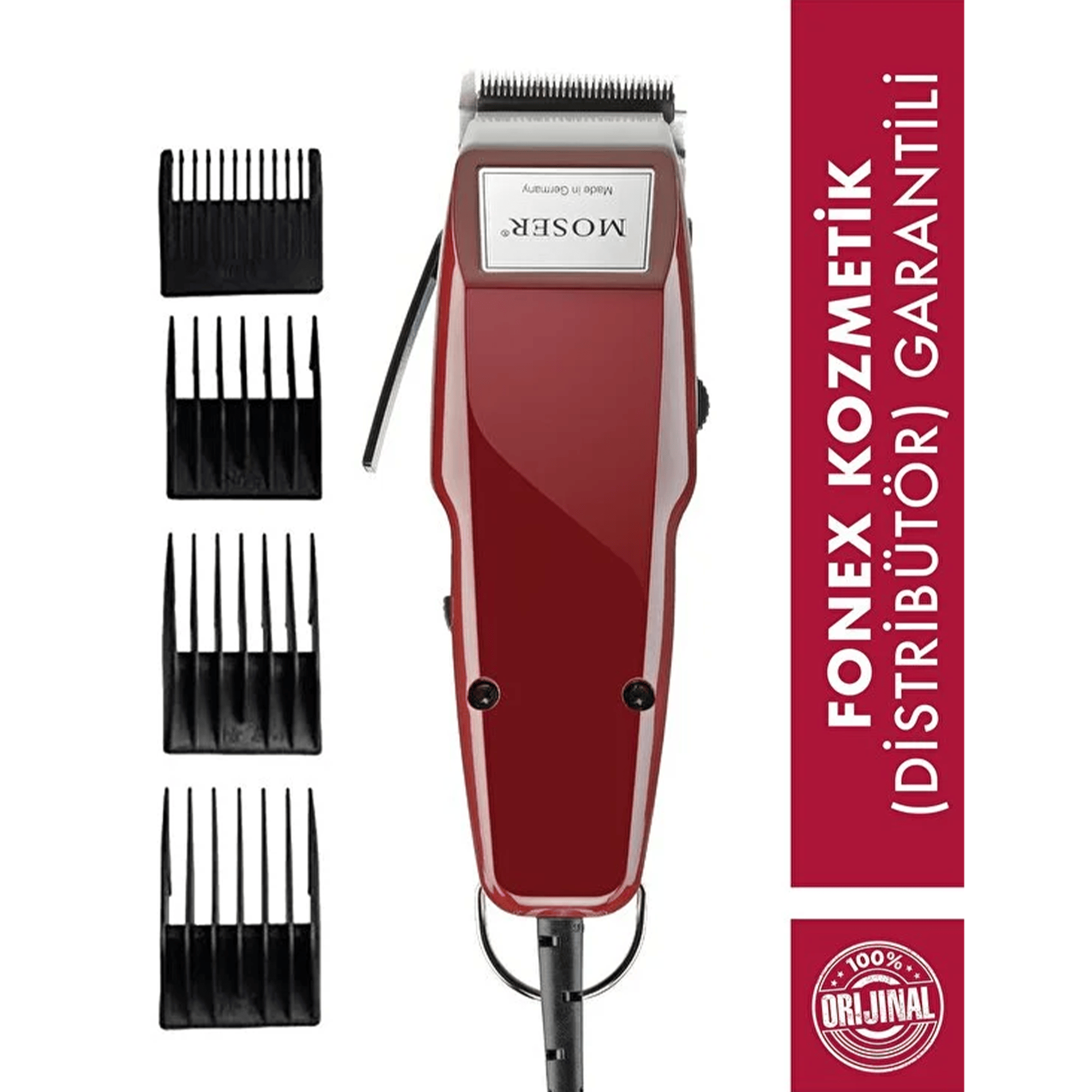 Moser Saç Kesme Makinesi 1400 Set – 1400 model Moser saç kesme makinesi seti, profesyonel saç kesimi için gerekli tüm aksesuarlarla birlikte gelir.