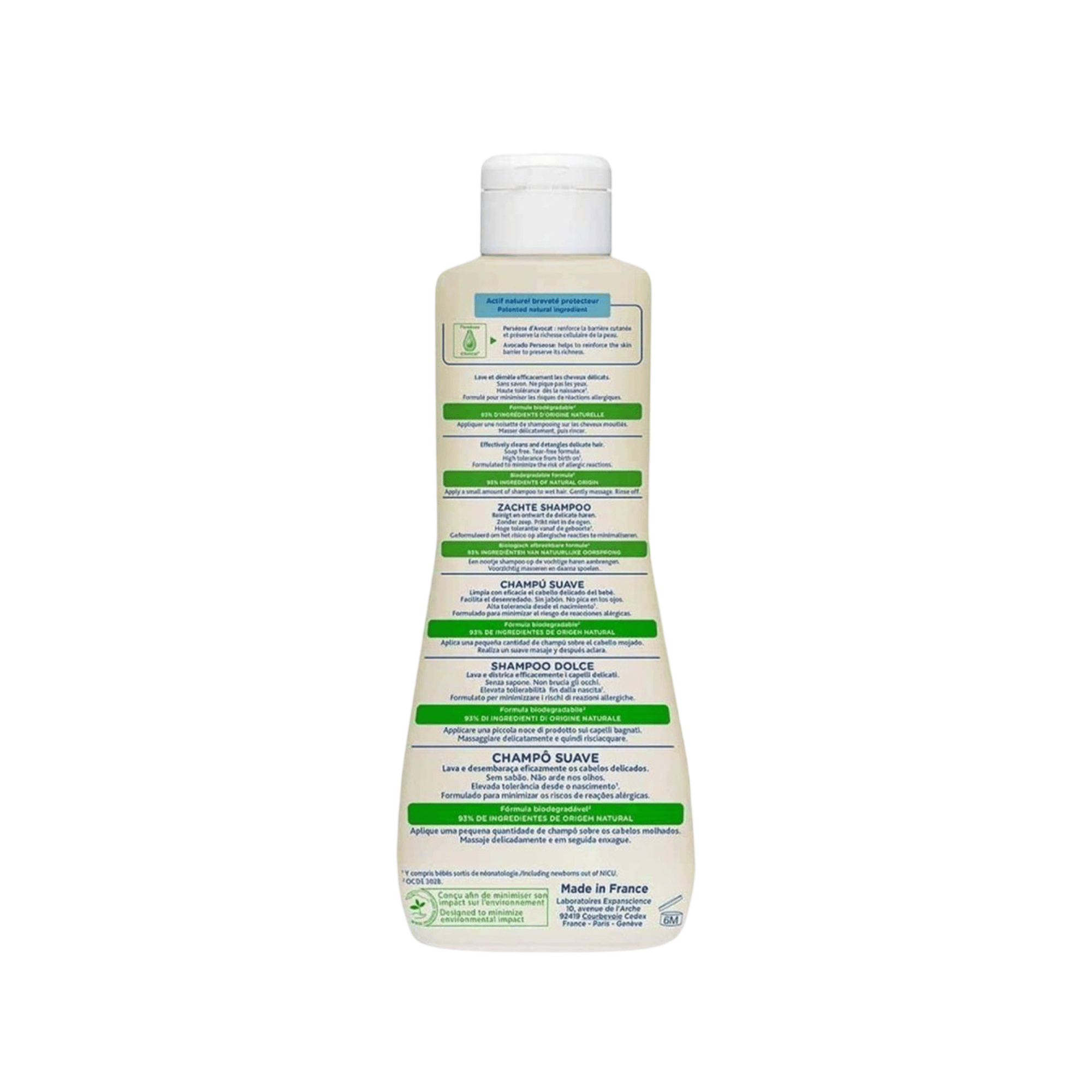 Mustela Gentle Shampoo 500 ml Arka Yüz