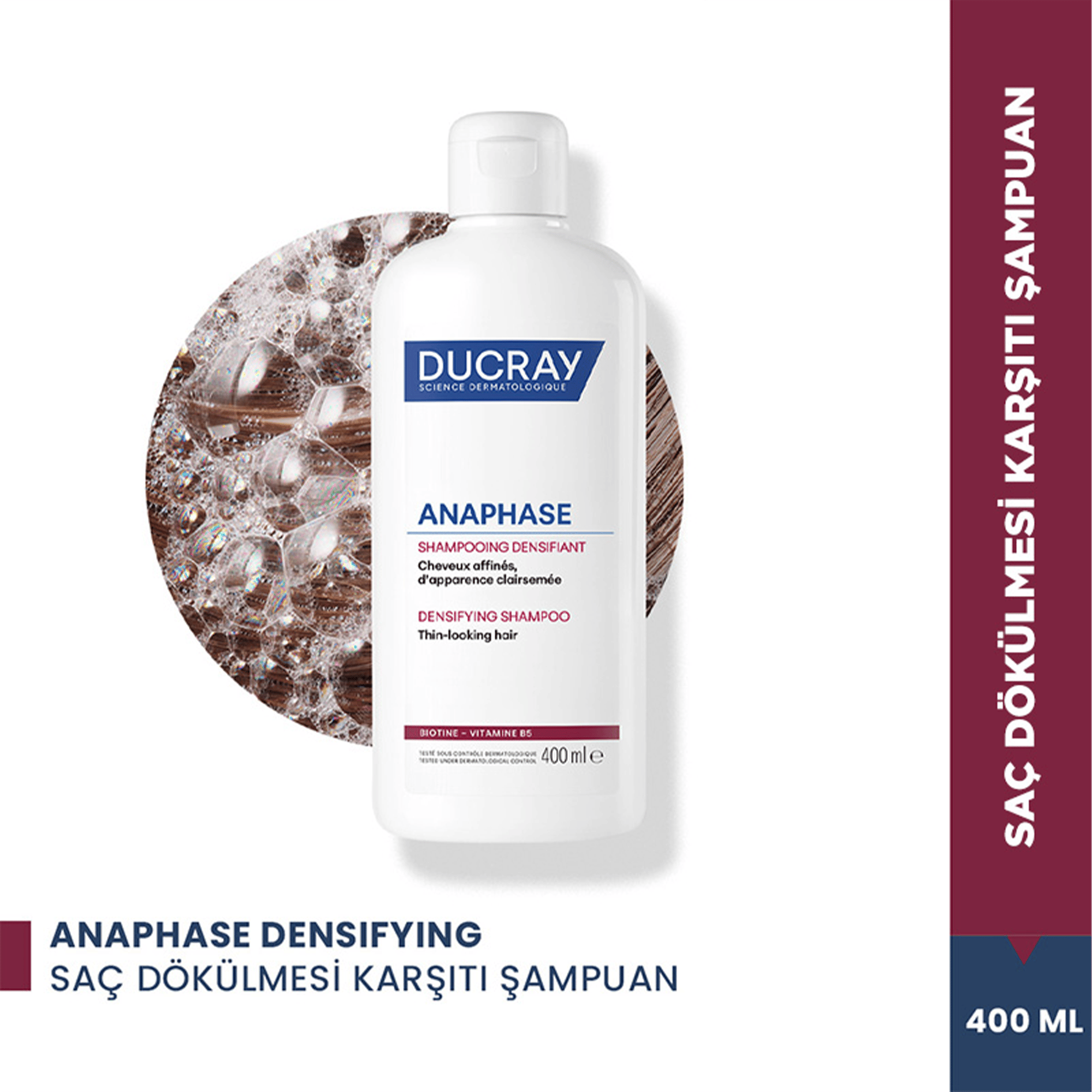 Ducray Anaphase+ Saç Dökülmesi Karşıtı Şampuan 400 ml - Zayıflamış Saçları Güçlendiren ve Dökülmeyi Azaltmaya Yardımcı Şampuan