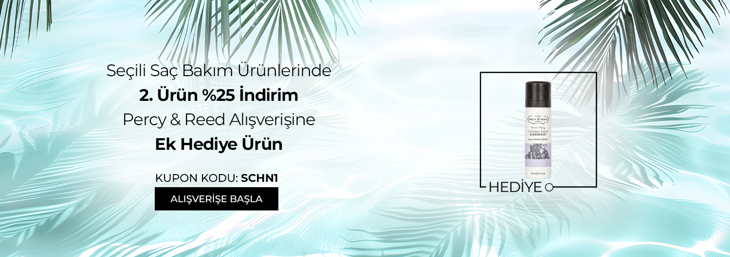 Seçili Saç Bakım Ürünlerinde 2. Ürün %25 İndirimli ve Percy Reed Alımına Ek Hediye Ürün