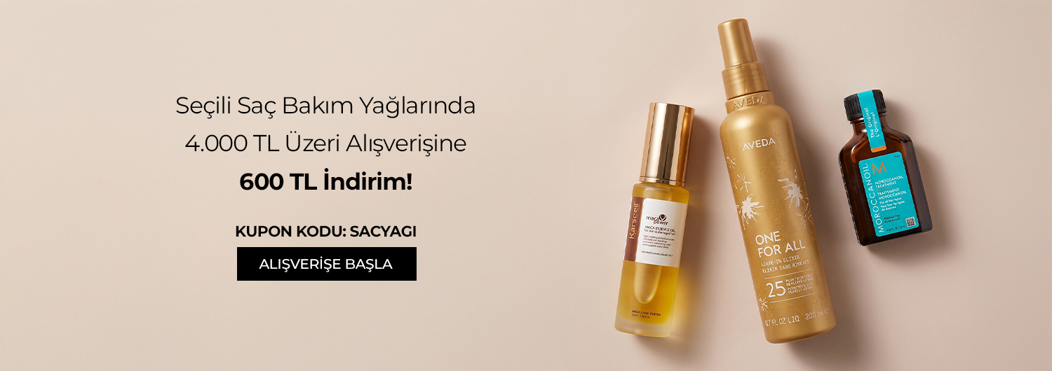 Seçili Saç Bakım Yağlarında 4.000 TL Üzerine 600 TL İndirim