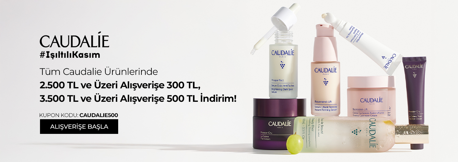 Tüm Caudalie Ürünlerinde 2.500 TL Üzerine 300 TL, 3.500 TL Üzerine 500 TL İndirim