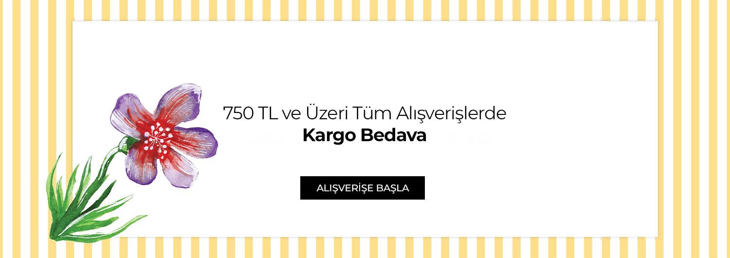 Tüm alışverişlerde sepetinize en az 1 adet eklediğinizde,
yalnızca DHL kargo seçeneğinde geçerli olmak üzere ücretsiz kargo
avantajı tanımlanacaktır. Her müşterinin yalnızca bir kez yararlanabileceği bu kampanya
kapsamında alınan ürünlerin iade edilmesi durumunda; iade sonrası kalan sepet içeriği
kampanya şartlarını (seçili ürün şartı) karşılamıyorsa, başlangıçta tahsil edilmeyen
kargo ücreti iade tutarından mahsup edilerek ödeme yapılacaktır.