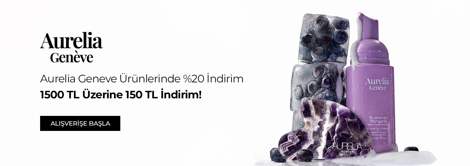Bundle (set) stok kodlu ürünler dahil değildir; sadece kampanya altında listelenen tüm ürünler dahildir.
%20 indirim ürün fiyatlarına doğrudan yansıtılmıştır.Aurelia Geneve ürünlerindeki %20 indirime ek olarak, 1.500 TL ve Üzeri Alışverişe 150 TL indirim sepet fiyatlarına yansıtılır.
Kampanyadan yararlanmak için sepete eklenen Aurelia Geneve ürünleri indirimli fiyatlar üzerinden hesaplanacaktır. Kısmi iade durumunda, iade tutarı ürünün satın alınan
indirimli fiyatı üzerinden hesaplanır.
İndirim doğrudan ürün bazlı uygulandığı için, iade edilen ürünün net tutarı hesabınıza aktarılır; ancak kampanya kapsamı dışındaki diğer sepet avantajları veya kargo baremleri bu iadeden dolayı değişiklik gösterebilir.