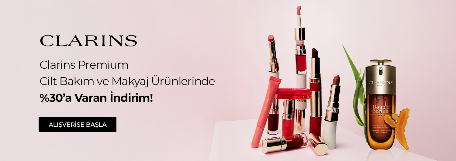 Bundle (set) stok kodlu ürünler dahil değildir; sadece kampanya altında listelenen tüm ürünler dahildir.
%30'a varan indirim ürün fiyatlarına doğrudan yansıtılmıştır.
Kampanyadan yararlanmak için sepete eklenen Clarins ürünleri indirimli fiyatlar üzerinden hesaplanacaktır. Kısmi iade durumunda, iade tutarı ürünün satın alınan
indirimli fiyatı üzerinden hesaplanır.
İndirim doğrudan ürün bazlı uygulandığı için, iade edilen ürünün net tutarı hesabınıza aktarılır; ancak kampanya kapsamı dışındaki diğer sepet avantajları veya kargo baremleri bu iadeden dolayı değişiklik gösterebilir.