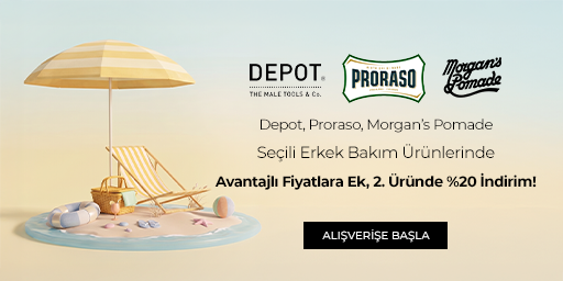 Bundle (set) stok kodlu ürünler dahil değildir; sadece kampanya altında listelenen tüm ürünler dahildir.
2. üründe %20 indirim ürün fiyatlarına doğrudan yansıtılmıştır.
Kampanyadan yararlanmak için sepete eklenen Depot, Proraso, Morgan’s Pomade ürünleri indirimli fiyatlar üzerinden hesaplanacaktır. Kısmi iade durumunda, iade tutarı ürünün satın alınan
indirimli fiyatı üzerinden hesaplanır.
İndirim doğrudan ürün bazlı uygulandığı için, iade edilen ürünün net tutarı hesabınıza aktarılır; ancak kampanya kapsamı dışındaki diğer sepet avantajları veya kargo baremleri bu iadeden dolayı değişiklik gösterebilir.