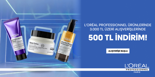 L'Oréal Professionnel Ürünlerinde 3.000 TL Üzeri Alışverişlerinde 500 TL İndirim!