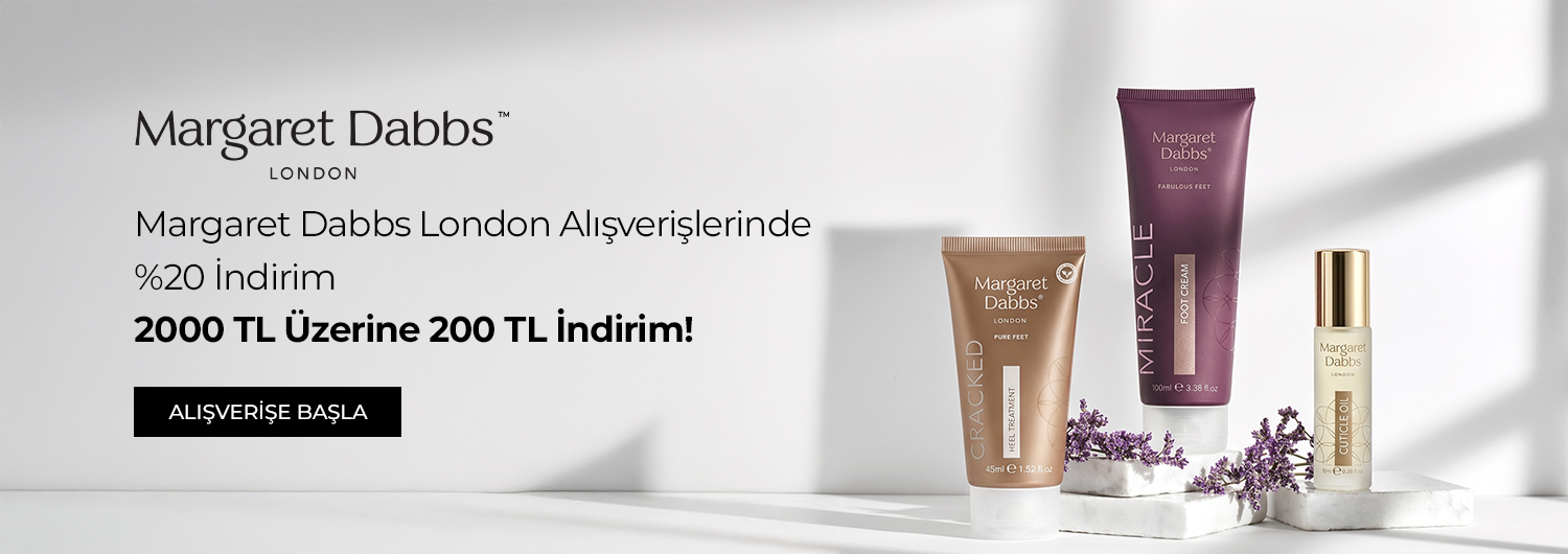 Bundle (set) stok kodlu ürünler dahil değildir; sadece kampanya altında listelenen tüm ürünler dahildir.
%20 indirim ürün fiyatlarına doğrudan yansıtılmıştır.
Kampanyadan yararlanmak için sepete eklenen Margaret Dabbs London ürünleri indirimli fiyatlar üzerinden hesaplanacaktır. Kısmi iade durumunda, iade tutarı ürünün satın alınan
indirimli fiyatı üzerinden hesaplanır. "2.000 TL üzeri alışverişe 200 TL indirim" kampanyasından faydalanılan siparişlerde ürün/ürünlerin iade edilmesi ve buna bağlı olarak kalan sepet tutarının 2.000 TL barajının altında kalması halinde, kampanya şartı bozulmuş sayılır. İade işleminde, kampanya dahilinde uygulanan 200 TL indirim tutarı iade edilecek ürünün satış bedelinden mahsup edilerek geri ödeme gerçekleştirilecektir.