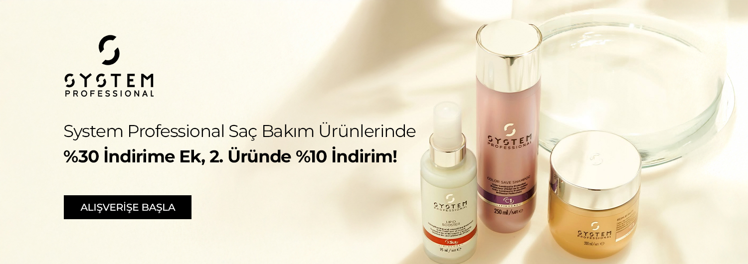 Bundle (set) stok kodlu ürünler dahil değildir; sadece kampanya altında listelenen tüm ürünler dahildir.
%30 indirime ek, 2. üründe %10 indirim ürün fiyatlarına doğrudan yansıtılmıştır.
Kampanyadan yararlanmak için sepete eklenen System Professional ürünleri indirimli fiyatlar üzerinden hesaplanacaktır. Kısmi iade durumunda, iade tutarı ürünün satın alınan
indirimli fiyatı üzerinden hesaplanır.
İndirim doğrudan ürün bazlı uygulandığı için, iade edilen ürünün net tutarı hesabınıza aktarılır; ancak kampanya kapsamı dışındaki diğer sepet avantajları veya kargo baremleri bu iadeden dolayı değişiklik gösterebilir.