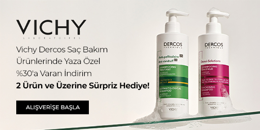 Vichy Dercos Saç Bakım Ürünlerinde Yaza Özel %30'a Varan İndirime Ek, 2 Ürün ve Üzerine Sürpriz Hediye!