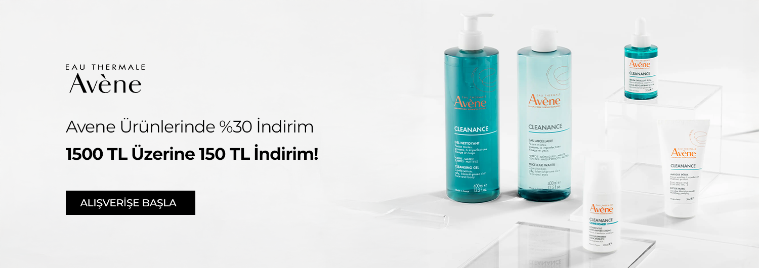 Bundle (set) stok kodlu ürünler dahil değildir; sadece kampanya altında listelenen tüm ürünler dahildir.
%30 indirim ürün fiyatlarına doğrudan yansıtılmıştır ek 150 TL sepet tutarı 1500 TL olduğunda sepetinize yansıtılacaktır.
Kampanyadan yararlanmak için sepete eklenen Avene ürünleri indirimli fiyatlar üzerinden hesaplanacaktır. Kısmi iade durumunda, iade tutarı ürünün satın alınan
indirimli fiyatı üzerinden hesaplanır.
İndirim doğrudan ürün bazlı uygulandığı için, iade edilen ürünün net tutarı hesabınıza aktarılır; ancak kampanya kapsamı dışındaki diğer sepet avantajları veya kargo baremleri bu iadeden dolayı değişiklik gösterebilir.