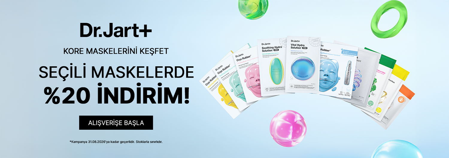 Bundle (set) stok kodlu ürünler dahil değildir; sadece kampanya altında listelenen tüm ürünler dahildir.
%20 indirim ürün fiyatlarına doğrudan yansıtılmıştır.
Kampanyadan yararlanmak için sepete eklenen Dr. Jart+ ürünleri belirlenen kampanya koşulları üzerinden hesaplanacaktır.
Kısmi iade durumunda, iade tutarı ürünün satın alınan
indirimli / kampanyalı net fiyatı üzerinden hesaplanır.
İade durumunda, kampanya kapsamı dışındaki diğer sepet avantajları veya kargo baremleri değişiklik gösterebilir.