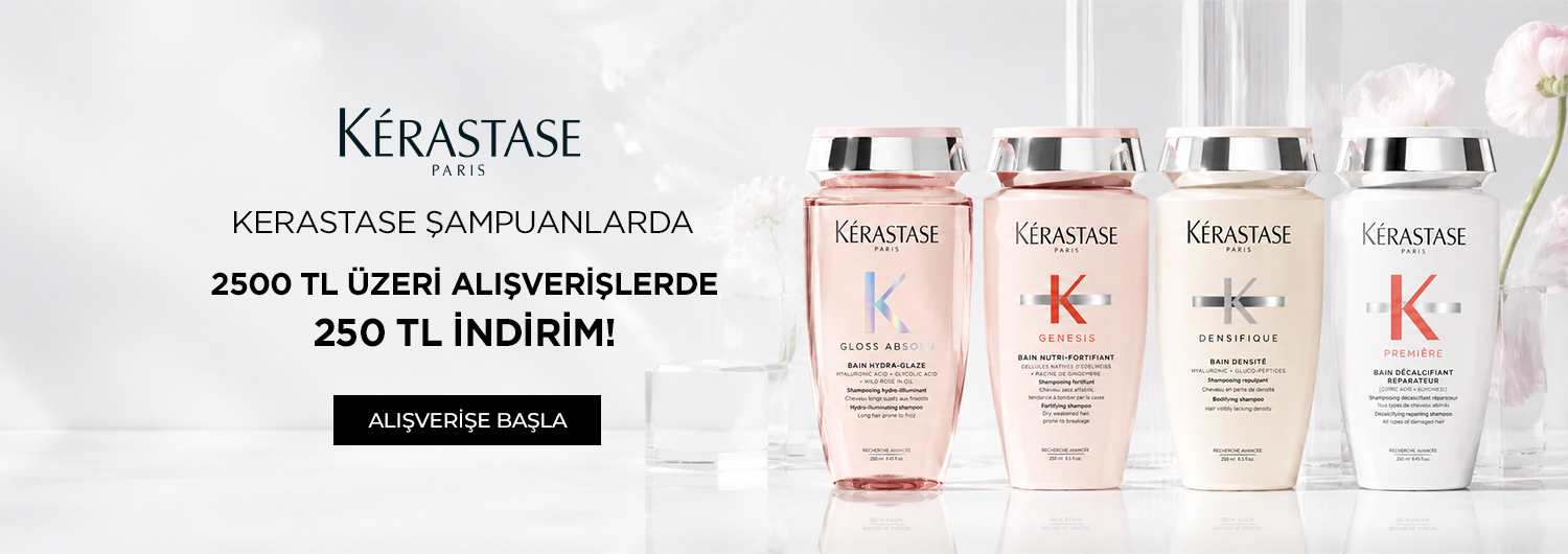Bundle (set) stok kodlu ürünler dahil değildir; sadece kampanya altında listelenen tüm ürünler dahildir.
Kerastase şampuan ürünlerinde geçerli 2500 TL ve üzeri alışverişlerinizde 250 TL indirim sepette otomatik olarak uygulanacaktır.
Kampanyadan yararlanmak için sepete eklenen Kerastase ürünleri belirlenen kampanya koşulları üzerinden hesaplanacaktır.
Bu indirim alışveriş başına tek seferlik geçerlidir ve katlanmaz.
Kısmi iade durumunda, iade tutarı ürünün satın alınan
indirimli / kampanyalı net fiyatı üzerinden hesaplanır.
İade durumunda, kampanya kapsamı dışındaki diğer sepet avantajları veya kargo baremleri değişiklik gösterebilir.