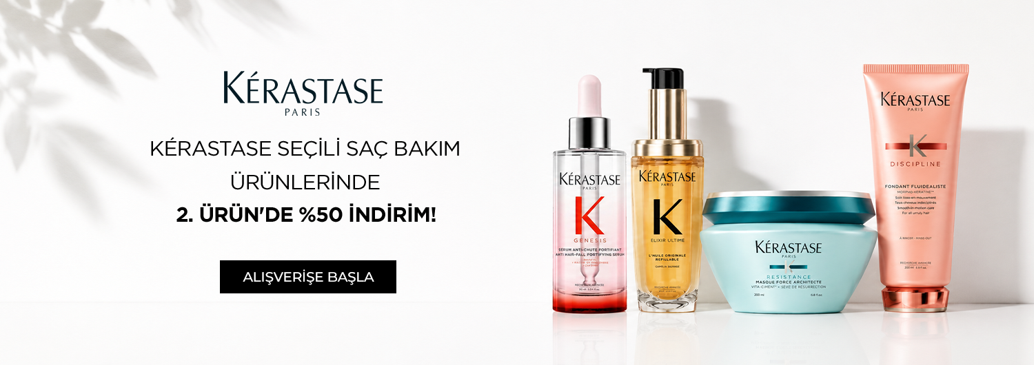 Bundle (set) stok kodlu ürünler dahil değildir; sadece kampanya altında listelenen tüm ürünler dahildir.
Kerastase saç bakım(Yağ-Serum-Maske-Krem) ürünlerinde geçerli 2. ürüne %50 indirim sepette otomatik olarak uygulanacaktır.
Kampanyadan yararlanmak için sepete eklenen Kerastase ürünleri belirlenen kampanya koşulları üzerinden hesaplanacaktır.
İndirim, sepetteki fiyatı en düşük olan ürüne uygulanır.
Kısmi iade durumunda, iade tutarı ürünün satın alınan
indirimli / kampanyalı net fiyatı üzerinden hesaplanır.
İade durumunda, kampanya kapsamı dışındaki diğer sepet avantajları veya kargo baremleri değişiklik gösterebilir.