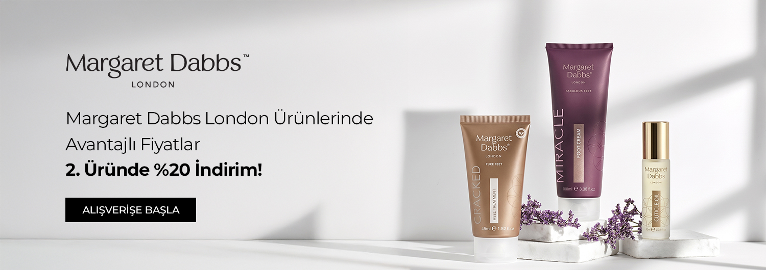 Bundle (set) stok kodlu ürünler dahil değildir; sadece kampanya altında listelenen tüm ürünler dahildir. Ürünlerin avantajlı fiyatlarına ek olarak sepetinizdeki 2. ürüne özel sunulan %20 indirim fırsatı, sepete yansıtılacaktır. Kampanyadan yararlanmak için sepete eklenen Margaret Dabbs London ürünleri indirimli fiyatlar üzerinden hesaplanacaktır. Kısmi iade durumunda, iade tutarı ürünün satın alınan
indirimli fiyatı üzerinden hesaplanır.
İndirim doğrudan ürün bazlı uygulandığı için, iade edilen ürünün net tutarı hesabınıza aktarılır; ancak kampanya kapsamı dışındaki diğer sepet avantajları veya kargo baremleri bu iadeden dolayı değişiklik gösterebilir.