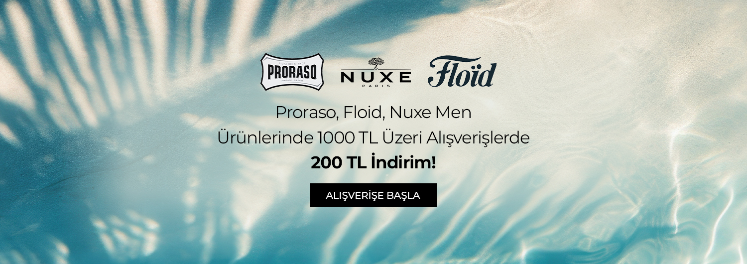 Bundle (set) stok kodlu ürünler dahil değildir; sadece kampanya altında listelenen tüm ürünler dahildir.
1000 TL üzeri alışverişlerde , 200 TL indirim sepette yansıtılacaktır. Kampanyadan yararlanmak için sepete eklenen Proraso, Floid, Nuxe Men ürünleri indirimli fiyatlar üzerinden hesaplanacaktır. Kısmi iade durumunda, iade tutarı ürünün satın alınan
indirimli fiyatı üzerinden hesaplanır.
İndirim doğrudan ürün bazlı uygulandığı için, iade edilen ürünün net tutarı hesabınıza aktarılır; ancak kampanya kapsamı dışındaki diğer sepet avantajları veya kargo baremleri bu iadeden dolayı değişiklik gösterebilir.
