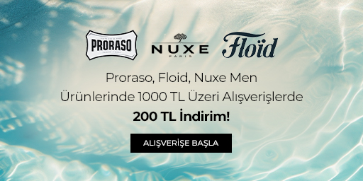 Proraso, Floid, Nuxe Men Tüm Ürünlerde 1000 TL Üzeri Alışverişlerde 200 TL İndirim!
