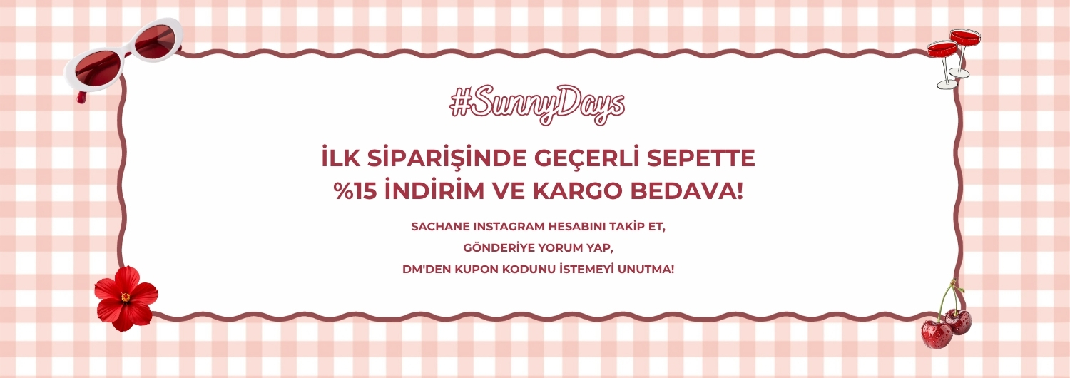 Sachane'den İlk Siparişinde Yaza Özel Instagram Takipçilerine Sepette %15 İndirim ve Kargo Bedava! İlgili kampanya kupon kodu Instagram hesabından mesaj yoluyla (DM) alınmalıdır. Sadece e-posta ve SMS doğrulamalarını yapmış, ilk siparişini verecek kişiler sepette %15 indirime ek kargo bedava fırsatından faydalanabilir. Ücretsiz kargo avantajı sadece DHL Kargo seçildiğinde geçerlidir. Her kullanıcı kampanyadan 1 kez yararlanabilir. Mağazalardaki alışverişlerde geçerli değildir ve kupon kodu ile çalışan diğer kampanyalarla birleştirilemez.
