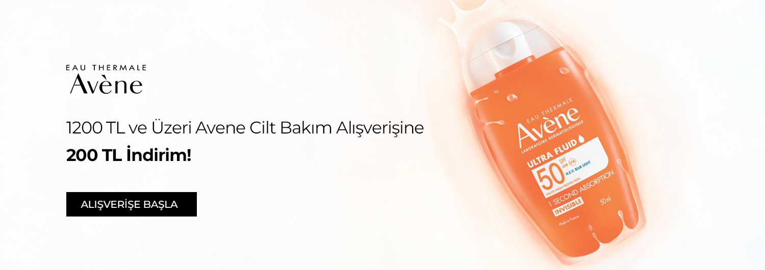 Bundle (set) stok kodlu ürünler dahil değildir; sadece kampanya altında listelenen tüm ürünler dahildir.
Avene cilt bakım ürünlerinde yapacağınız 1200 TL ve üzeri alışverişlerde 200 TL indirim sepette otomatik olarak uygulanacaktır.
Kampanyadan yararlanmak için sepete eklenen Avene ürünleri belirlenen kampanya koşulları üzerinden hesaplanacaktır.
Bu indirim alışveriş başına/kullanıcı başına tek seferlikdir ve katlanmaz.
Kısmi iade durumunda, iade tutarı ürünün satın alınan
indirimli / kampanyalı net fiyatı üzerinden hesaplanır.
İade durumunda, kampanya kapsamı dışındaki diğer sepet avantajları veya kargo baremleri değişiklik gösterebilir.