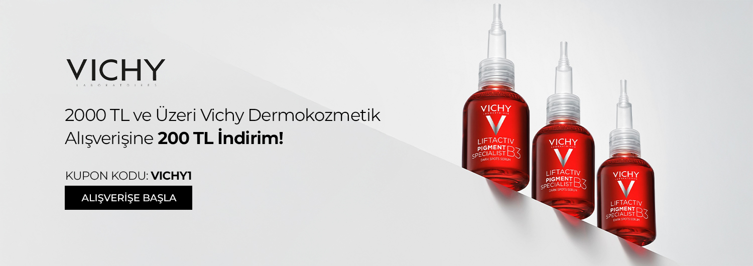 Bundle (set) stok kodlu ürünler dahil değildir; sadece kampanya altında listelenen tüm ürünler dahildir. Vichy ürünlerinin toplam tutarının 2000 TL ve üzerinde olması gerekmektedir. Şartlar sağlandığında VICHY1 kupon kodunu kullanarak 200 TL indirim avantajından anında yararlanabilirsiniz.
200 TL indirim sepet fiyatlarına yansıtılacaktır. Her müşteri bu fırsattan 1 kez yararlanabilir.
Kampanyadan yararlanmak için sepete eklenen Vichy ürünleri indirimli fiyatlar üzerinden hesaplanacaktır. Kısmi iade durumunda, iade tutarı ürünün satın alınan
indirimli fiyatı üzerinden hesaplanır.
İndirim doğrudan ürün bazlı uygulandığı için, iade edilen ürünün net tutarı hesabınıza aktarılır; ancak kampanya kapsamı dışındaki diğer sepet avantajları veya kargo baremleri bu iadeden dolayı değişiklik gösterebilir.