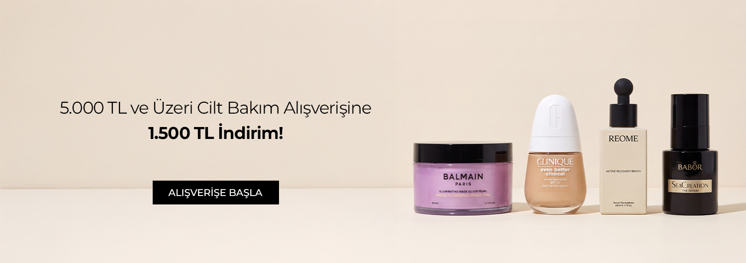Seçili cilt bakım ürünlerinde 5.000 TL ve üzeri alışverişinizde 1.500 TL indirim. Kampanya 08.09.2026 – 05.10.2026 tarihleri arasında geçerlidir (bitiş günü dahil).
İndirim sepetinizde otomatik uygulanır; kupon kodu girmenize gerek yoktur. İndirim sipariş başına bir kez uygulanır, sepet tutarına göre katlanmaz. Diğer kampanyalarla birleştirilemez.