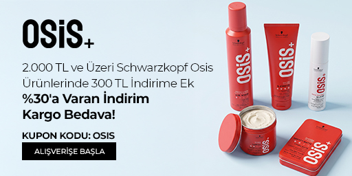 Kampanya 01.09.2026 – 30.09.2026 tarihleri arasında geçerlidir. Bundle (set) stok kodlu ürünler kampanyaya dahil değildir; kampanya yalnızca kampanya sayfasında listelenen tekil ürünlerde geçerlidir. Sepetinizdeki Schwarzkopf Osis+ ürünlerinin toplamı 2.000 TL ve üzerine ulaştığında, OSIS kupon kodu ile sepette 300 TL indirim uygulanır. Kampanya koşulları sağlandığında ve ödeme adımında OSIS kodunu girdiğinizde kargo ücreti sepette sıfırlanır. İndirim alışveriş başına ve kullanıcı başına tek seferlik geçerlidir, katlanmaz ve diğer kupon kodlu kampanyalarla birleştirilemez. Kısmi iade durumunda iade tutarı, ürünün satın alındığı indirimli / kampanyalı net fiyat üzerinden hesaplanır. İade sonrasında kampanya koşulunun bozulması halinde kargo baremleri ve kampanya kapsamı dışındaki sepet avantajları değişiklik gösterebilir.