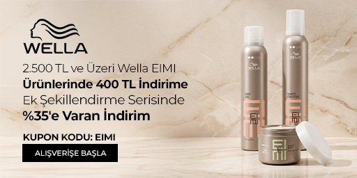 Kampanya 01.09.2026 – 30.09.2026 tarihleri arasında geçerlidir. Bundle (set) stok kodlu ürünler kampanyaya dahil değildir; kampanya yalnızca kampanya sayfasında listelenen tekil ürünlerde geçerlidir. Sepetinizdeki Wella EIMI ürünlerinin toplamı 2.500 TL ve üzerine ulaştığında, EIMI kupon kodu ile sepette 400 TL indirim uygulanır. İndirim alışveriş başına ve kullanıcı başına tek seferlik geçerlidir, katlanmaz ve diğer kupon kodlu kampanyalarla birleştirilemez. Kısmi iade durumunda iade tutarı, ürünün satın alındığı indirimli / kampanyalı net fiyat üzerinden hesaplanır. İade sonrasında kampanya koşulunun bozulması halinde kargo baremleri ve kampanya kapsamı dışındaki sepet avantajları değişiklik gösterebilir.