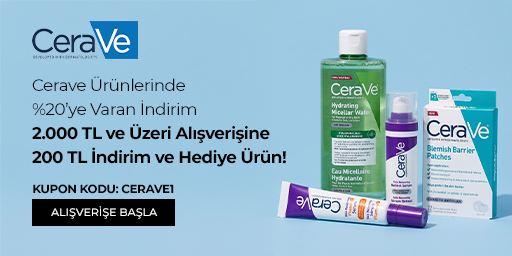 CeraVe'de %20'ye Varan İndirime Ek 2.000 ₺ Üzeri 200 ₺ İndirime ek Hediye Ürün!